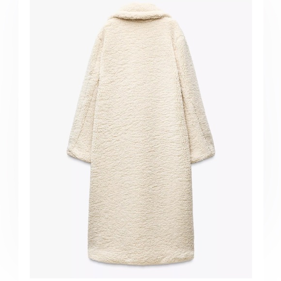 ZARA Long Fleece Coat - Picture 9 of 10
